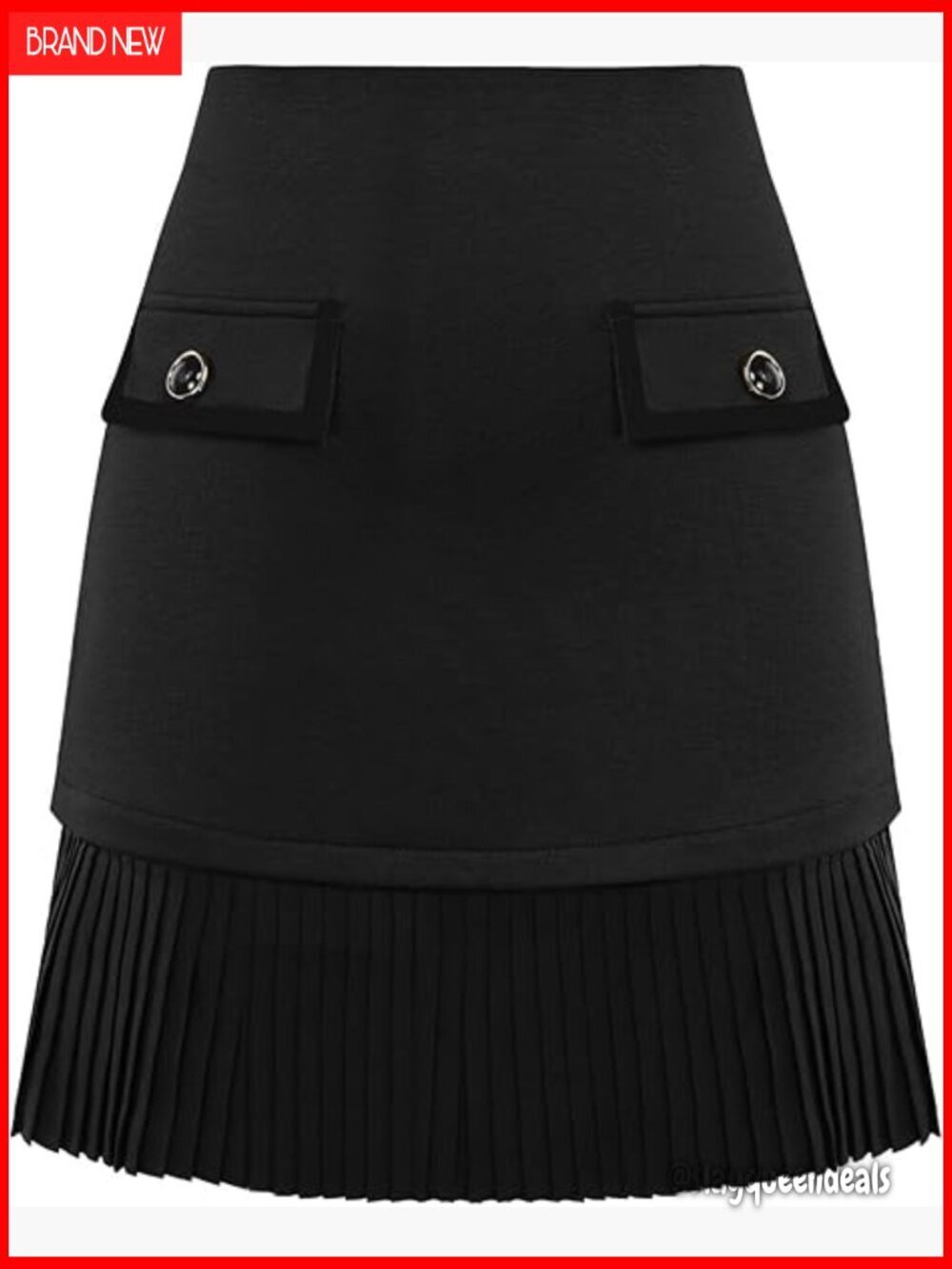 High Waist Pleated A-Line Mini Skirt Elastic Fabric Work Casual Versatile